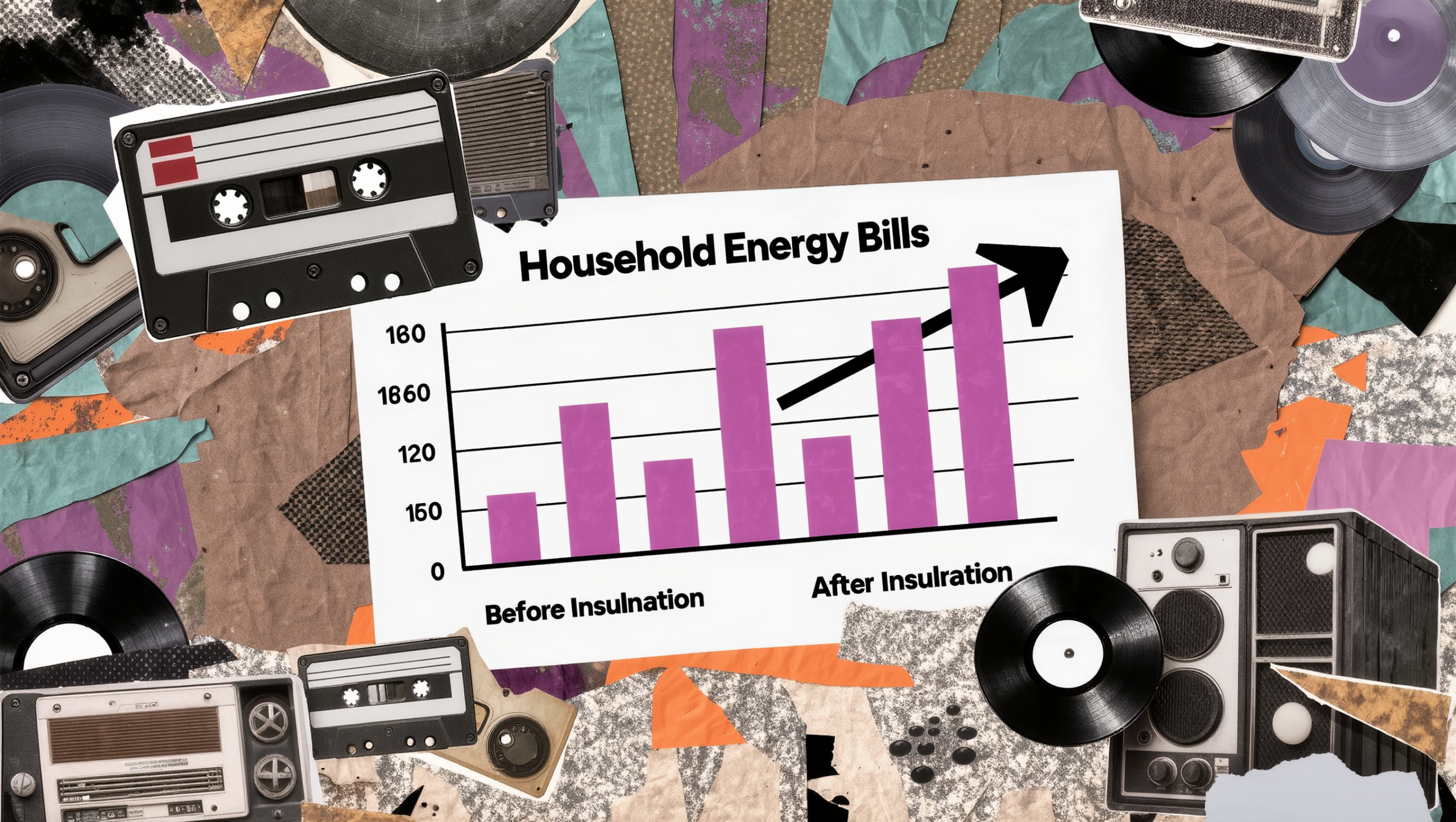 Gráfico comparativo de ahorro energético en factura de la luz tras mejorar el aislamiento del hogar