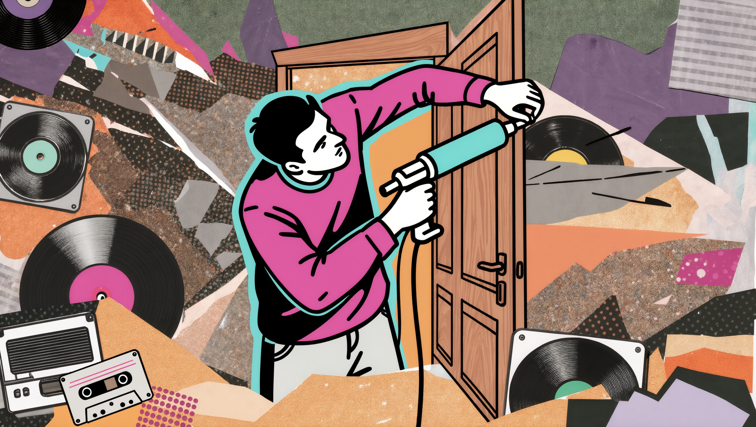 Cómo Insonorizar una Habitación: la Guía Definitiva Paso a Paso 7 Persona sellando rendijas y puentes acústicos con masilla en el marco de una puerta durante una insonorización DIY