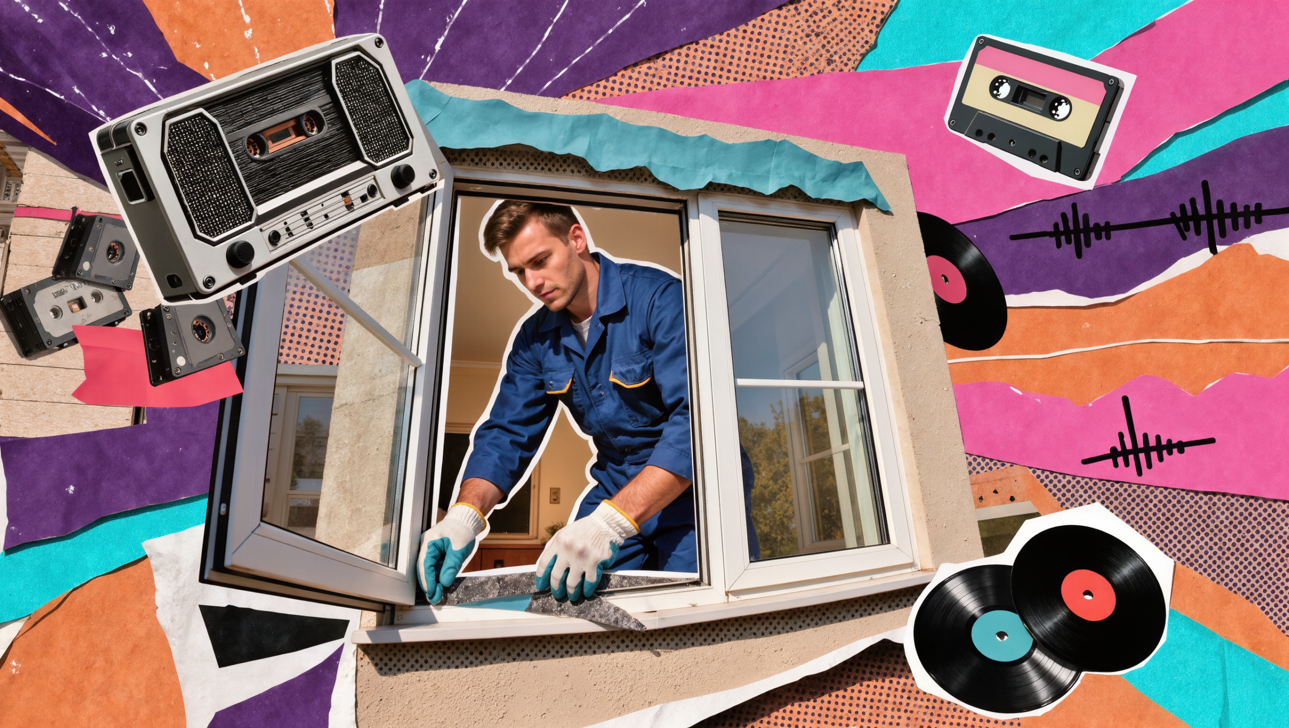 Cómo Insonorizar una Habitación: la Guía Definitiva Paso a Paso 4 Ventana con doble acristalamiento y burletes siendo instalada para reducir el ruido exterior en una habitación
