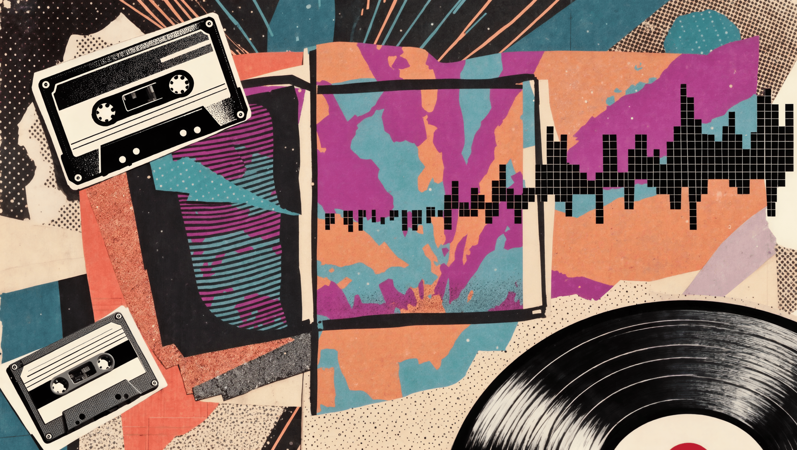 Comparación visual entre ondas de sonido analógicas y digitales representando el debate sobre la calidad del vinilo