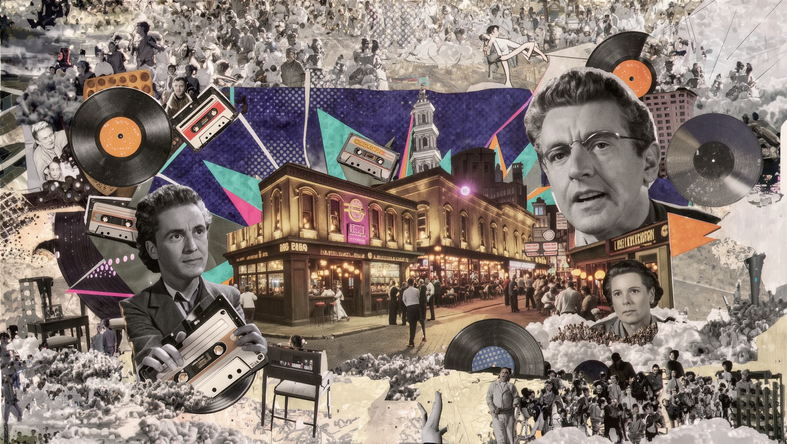 calle histórica de Nashville con locales de música country iluminados de noche